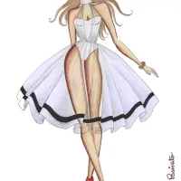 Croqui vestido transparente