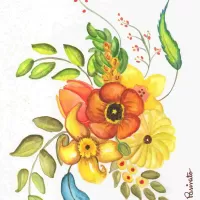 Flores laranjas e amarelas