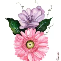 Flores rosa e roxa