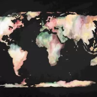 Mapa mundi fundo preto